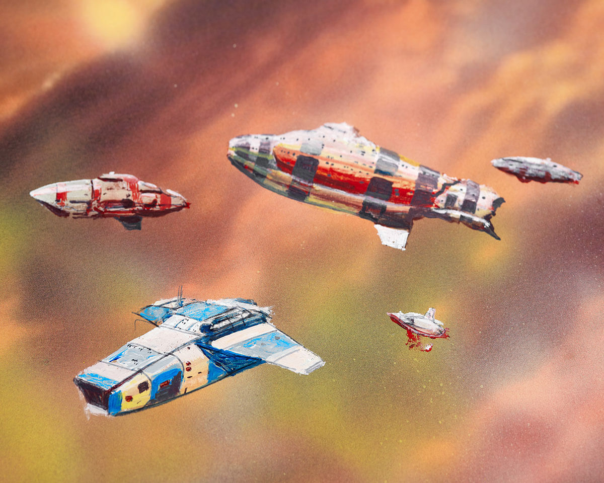 Chris Foss X Fluorescent Smogg | Dune Guild Tug (Handfinished) 1/40